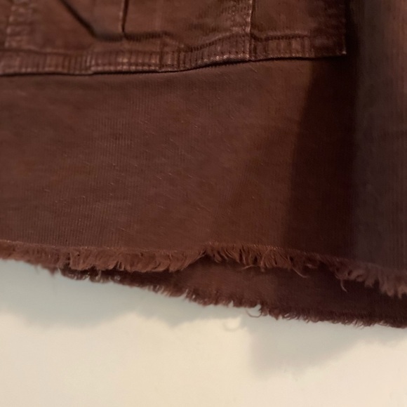 American Eagle Chocolate Brown Super Hi Rise A Line Corduroy Skirt Size 18 - Picture 2 of 13